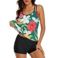 thumbnail image 4 of Gibobby Trajes de Natación para Mujer Traje de baño sexy con doble hombro y estampado de para damas Boxers Tankini Traje de baño dividido(Verde de menta,M), 4 of 5