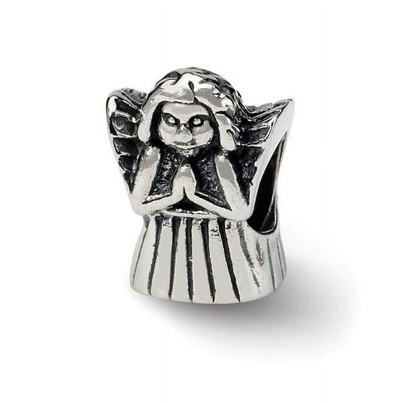 925 Sterling Silver Polished Oxidized Reflections Praying Religious Guardian Angel Bead Charm 10x8.18mm Wide Pendant Nec