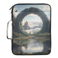 thumbnail image 2 of Haosy Accordion File Organizer Zipper Binder 500 Sheet 6-Tab Expanding File Folder Multi-Pocket 1.2 Inch 3 Ring Circle Gate in Mountains, 2 of 7