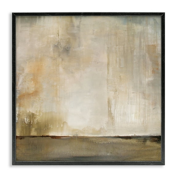 Stupell Industries Abstract Brushed Rustic Abstract Painting Black Framed Art Print Wall Art, 12 x 12