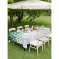 thumbnail image 4 of Outdoor Tablecloth with Umbrella Hole for Patio/Picnic/Party/Camping, Eucalyptus Leaves Waterproof Table Cloth Rectangle Table Cover Washable, Spring Green Plants Farmhouse Wooden Grain (54"x 80"), 4 of 8