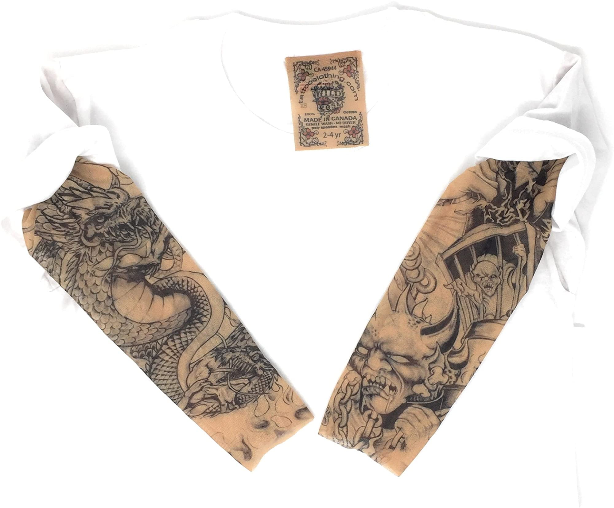 Details about   Wild Rose Tattoo Sleeve Baby One-Piece Shirt White Grim Reaper/Frankenstein 