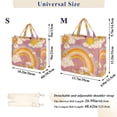 thumbnail image 2 of FORMRS Womens Corduroy Tote Bag Crossbody Shoulder Handbag with Pocket, Purple Retro Rainbow, 2 of 7