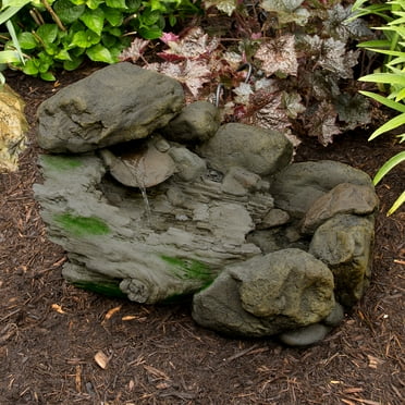 Pure Garden Outdoor Polyresin Stone Water Fountain – Lawn and Garden Décor
