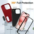 thumbnail image 3 of ELEHOLD for iPhone 13 Pro Max Hybrid Rugged Case with HD Screen Protector,Dual Layer Hard Protective Invisible Kickstand Non-Slip Drop-Proof Shockproof Anti-Scratches Heavy Duty Cover,Red+Black, 3 of 7