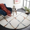 thumbnail image 2 of SAFAVIEH Berber Phyliss Abstract Polyester Shag Area Rug, Ivory/Multi, 7' x 7' Round, 2 of 8