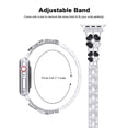 thumbnail image 4 of Bling Plating Bands Women Compatible with Apple Watch 40mm 41mm 38mm, Diamond Metal Strap, Dressy Rhinestone Sparkle Replacement for iWatch Bands Series SE/9/8/7/6/5/4/3/2/1, Silver+Black, 4 of 6