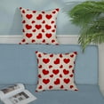 thumbnail image 3 of Valentines Pillow Covers 16x16 Red Love Hearts Decor Throw Pillows Case for Couch Valentine''s Day Anniversary Indoor Outdoor Decorative Cushion Cases for Sofa Bed Decorations Set of 2, 3 of 6
