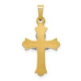 thumbnail image 4 of Auriga 14k Two-tone Gold Claddagh Cross Pendant for Women (Length - 28mm, Width - 15mm), 4 of 6