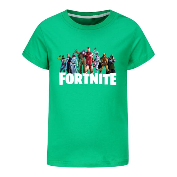 Kids Boys Girls Fortnites Multiplayer Video Game Anime Cartoon Graphics Printed Costume Casual Sport Soft T-Shirts Summer Short Sleeve Crew Neck Shirt Tops Cotton Tees Clothes Children Gift Age 4-13
