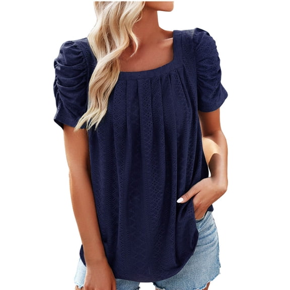 New Arrivals Gamivast Summer Cotton Tops for Women 2024 3/4 Sleeve Womens Blouses Dressy Spring Shirts 2024 Going Out Tops Plus Size Short Sleeve