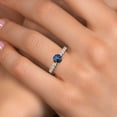 thumbnail image 4 of Gem Stone King 14K Yellow Gold Blue Mystic Topaz and Lab Grown Diamond Engagement Ring for Women | 1.65 Cttw | Round 6MM | Gemstone November Birthstone | Size 6, 4 of 6