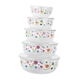 thumbnail image 4 of Tnarru 5 Pieces Mixing Bowl Set Fruits Salad Bowl Rice Bowl Multipurpose with Lids Food Storage Container for Food Biscuits Pancakes Floral, 4 of 8