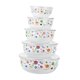 thumbnail image 4 of 5 piezas Mezcla de tazón de tazón frutas ensaladera tazón de arroz multipropósito con tapas de almacenamiento de alimentos para de alimentos Floral, 4 of 8
