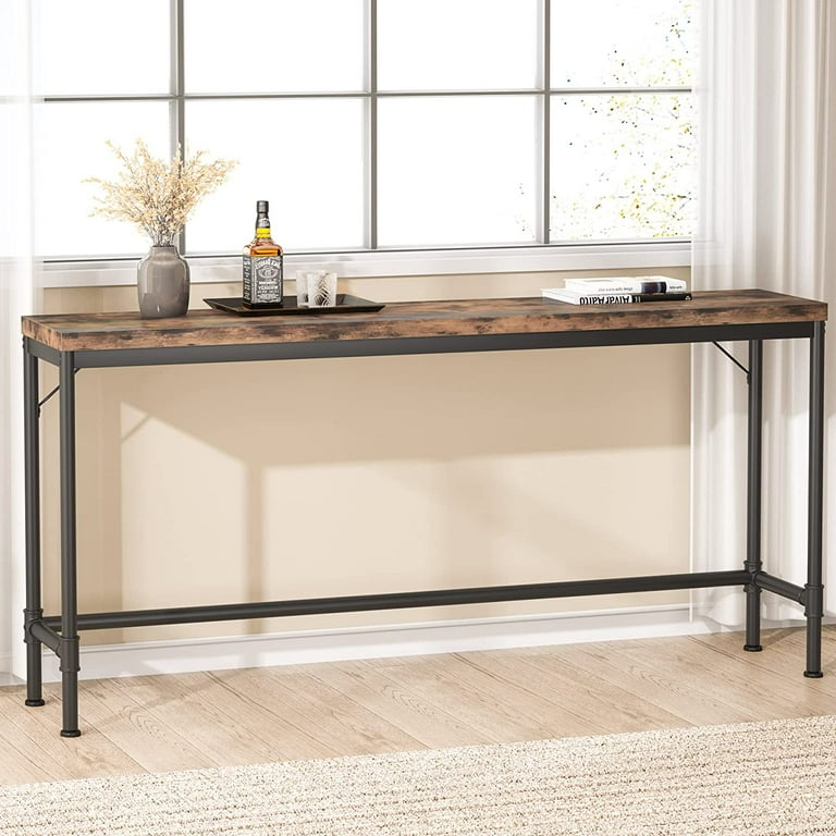 Tribesigns Narrow Long Console Table Multipurpose Sofa Bar Table for Entryway Living Room Rustic Brown