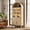 Wood, variant on 71" Tall Arched Bookshelf, Kitchen Pantry Storage Cabinet, 3-Tier Bookcase with 2 Glass Doors for Living Room, Kitchen, Home Office, Black