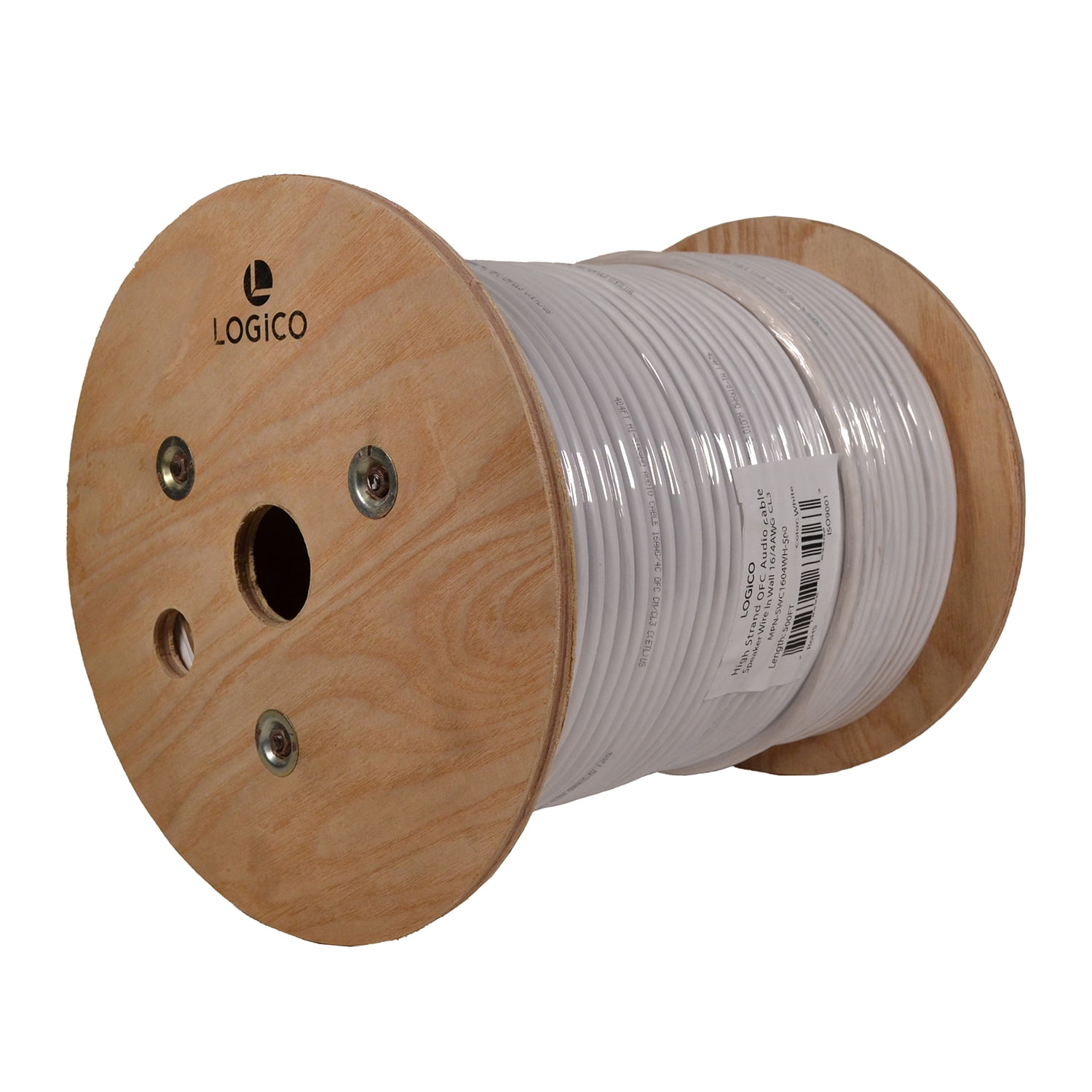 In Wall Audio Speaker Cable Wire 16/4 Gauge/AWG OFC Pure Copper 500ft White