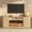 Natural Oak, variant on Blotout Curved Reeded TV Stand, 86" Fireplace TV Stand for TVs up to 95" with 40" Electric Fireplace, Mid-Century Modern Entertainment Center with Sliding Doors, Natural Oak