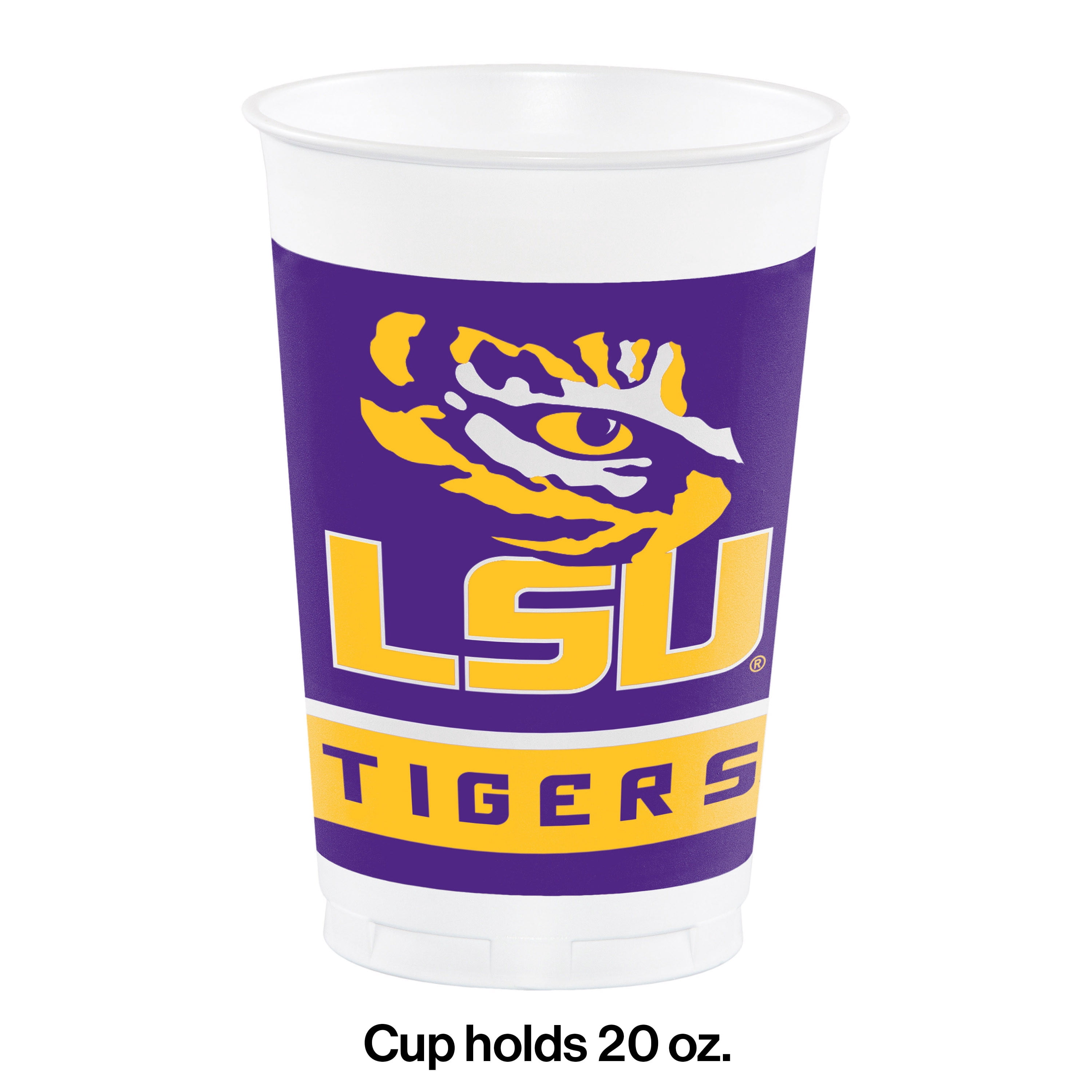 Louisiana State University 20 oz Plastic Cups 24 Count for 24 Guests
