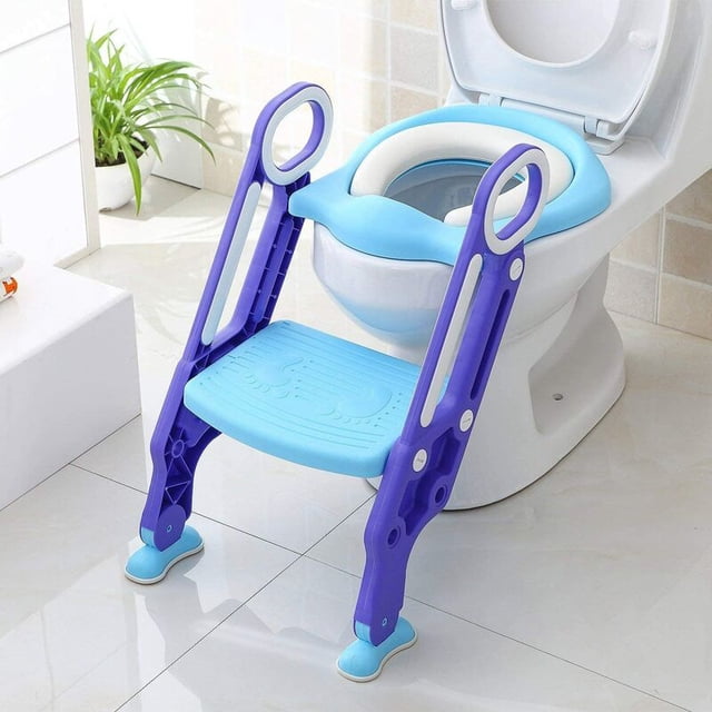 Adaptador WC Niños con Escalera, Asiento Inodoro Niños Ajustable para Orinal Infantil Formación, Seguro, Antideslizante (Azúl) esquí esquí Gafas de esquí