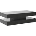 thumbnail image 3 of ChVans 47.3" High Glossy LED Coffee Table with 2 Sliding Storage Drawers, Living Room Coffee Table w/APP Control LED Lights, Modern Double-Layer Center Tables Large Furniture, Black, 3 of 8