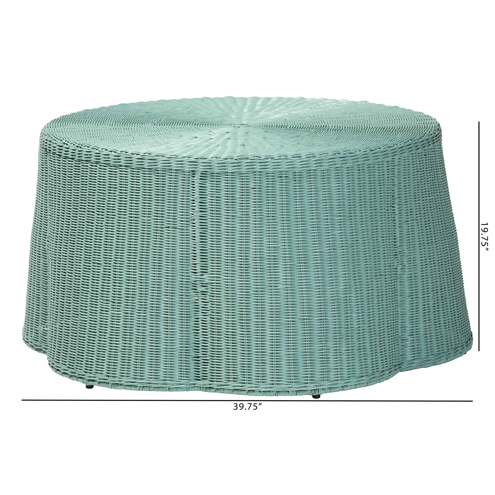 bali & pari Palm Boho Coffee Table, Seafoam Green
