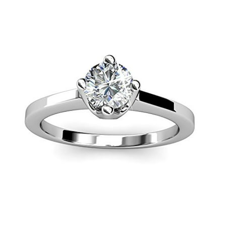 - Cate & Chloe Lila 18k White Gold Plated Ring, Jewelry For Women, Ring, Stackable Rings, Gold Rings, Solitaire Ring MSRP $125