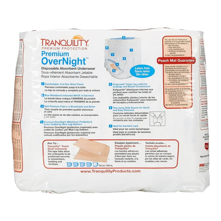 Absorbent Underwear Tranquility Premium Overnight Pull On 2X-Large  Disposable Heavy Absorbency (2118, Sold Per Case)