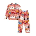 thumbnail image 2 of Bingfone Womens Pajama Sets Cartoon With Traffic Elements Print,Long Sleeve Loungewear Pajamas Set-Large, 2 of 9