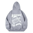 thumbnail image 5 of Respect The Ocean Women's Hooded Sweatshirt for Everyday Comfort and Cozy Organic Fabric Grey L, 5 of 5