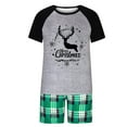 thumbnail image 2 of Odeerbi Christmas Pajamas for Family Plaid Holiday Short Sleeve Family Christmas Pajamas Matching Sets Dad Fashion Plaid Print Tops Pants Sleepwear Xmas Family Matching PJs Set Green, 2 of 4