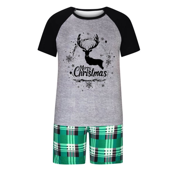 Family Matching Christmas Pajamas Set Family Matching Pajamas Christmas Print 2 Piece Set Short Sleeve Shirt with Shorts Sleepwear Homewear Set for All Family My Items