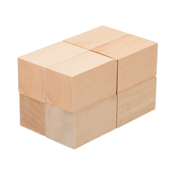 8Pcs Basswood Carving Block, 1.2"x1.2"x2" Square Wooden Dowels Blocks