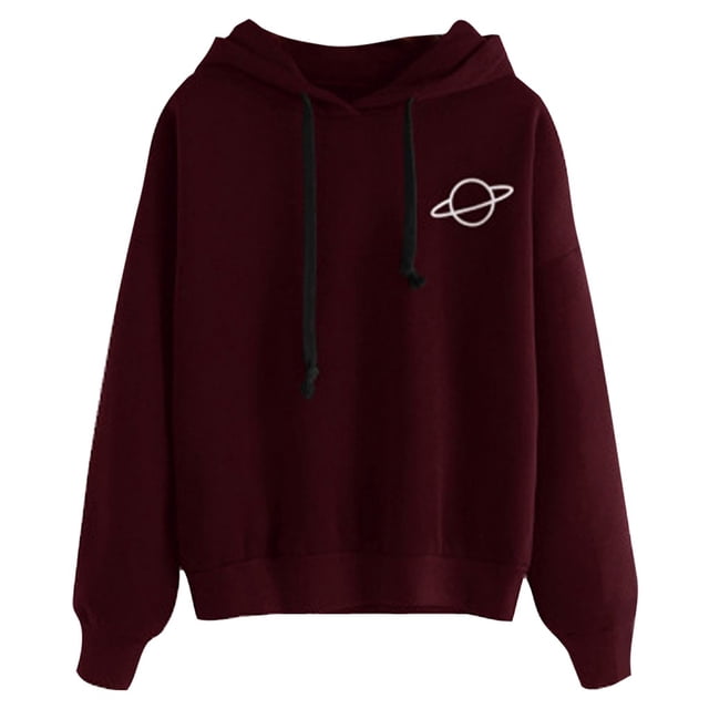 Gibobby Sudadera con Capucha para mujer Sweater Blouse Tops Casual Pullover Jacket Loose Women Encapuched Imprimed Women's Blouse (Vino, XXL)