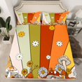 thumbnail image 2 of Homewish Rustic Daisy Flower Twin Sheet Sets,Colorful Geometric Striped Twin Fitted Sheet,Country Mushroom Flat Sheet For Kids,Luxury Bedroom Decor,3pcs, 2 of 7