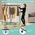 thumbnail image 6 of Nefoso Rolling Clothes Rack with Wheels and Removable Shelf,Oval Metal Garment Clothing Rack Standard Hanging Clothes Organizer(Black), 6 of 9