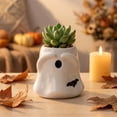 thumbnail image 5 of DefiDgd Cute Ghost Shaped Ceramic Succulent Planter Pot,Small Plant Flower Container for Halloween Indoor Tabletop Bedroom Living Room Balcony Farmhouse Home Decor(B), 5 of 7