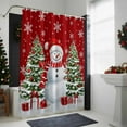 thumbnail image 3 of Christmas Shower Curtain Red Hat Scarf Snowman Bathroom Curtains with Hooks, Waterproof Fabric Pine Tree Snowflake Bath Shower Curtains Set for Bathroom Bathtubs Xmas Decor 72x72 Inch, 3 of 9