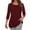 Brick Red, variant on MIXUE Womens Summer Tops Solid Color O Neck Long Sleeve Loose Casual Fashion Tshirts Outwear,Pink,XL