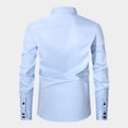 thumbnail image 5 of LMOIPLI Men's Formal Long Sleeve Dress Shirt Modern Slim Fit Wrinkle-Free Casual Business Button Up Shirts Sky Blue XXL, 5 of 5