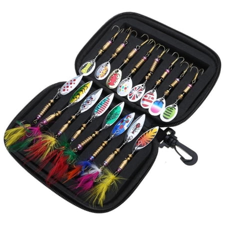 CEORPER 16Pcs Fishing Spoons Lures Metal Hook Baits Trout Bass Casting Spinner Baits