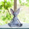 thumbnail image 3 of Estatuillas de gatos Estatua de meditación de Buda Escultura de jardín Decoración para el hogar (Gris) Ehuebsd Libre de BPA, 3 of 7