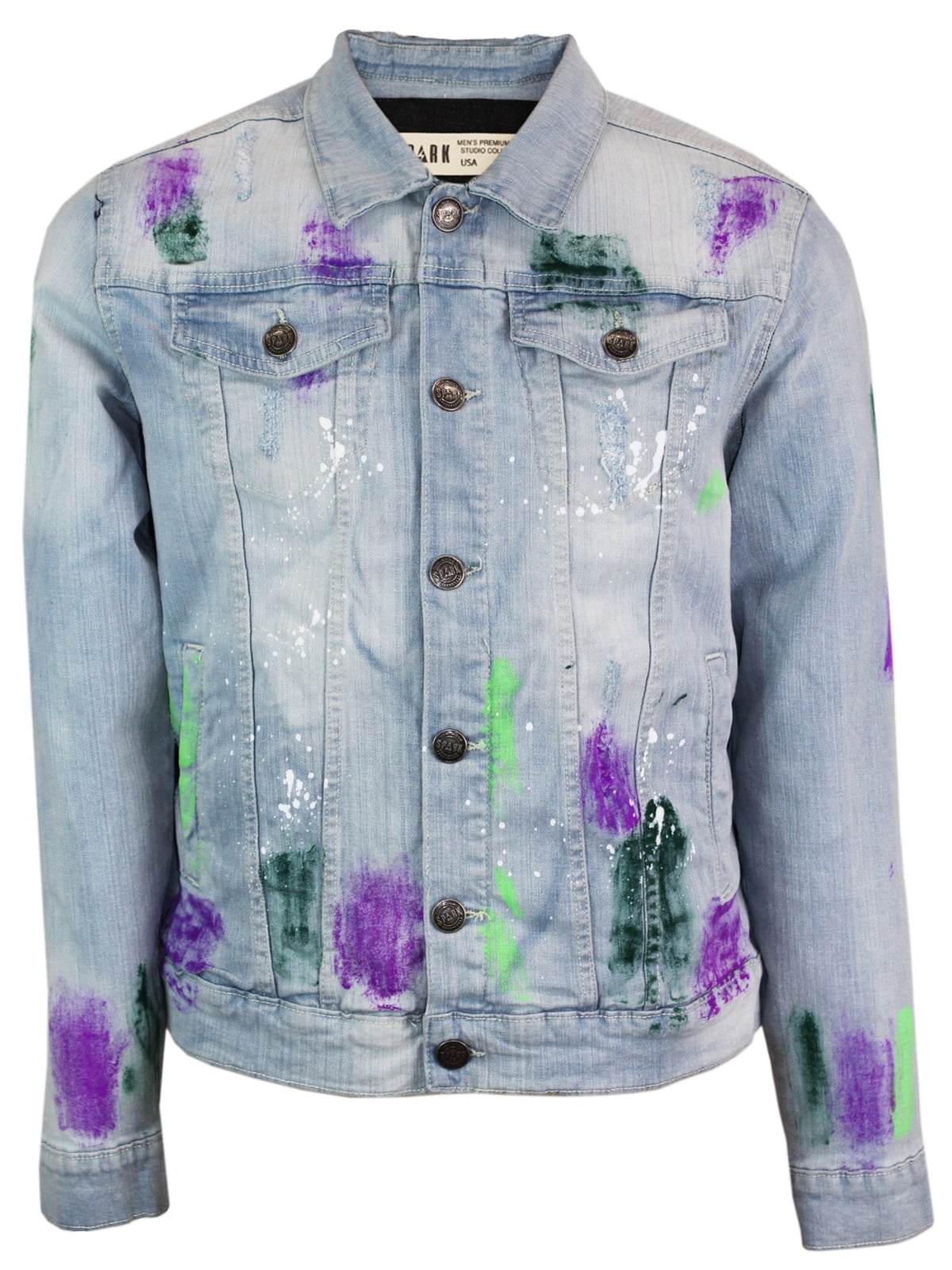 Spark Men's Denim Distressed Jacket 
