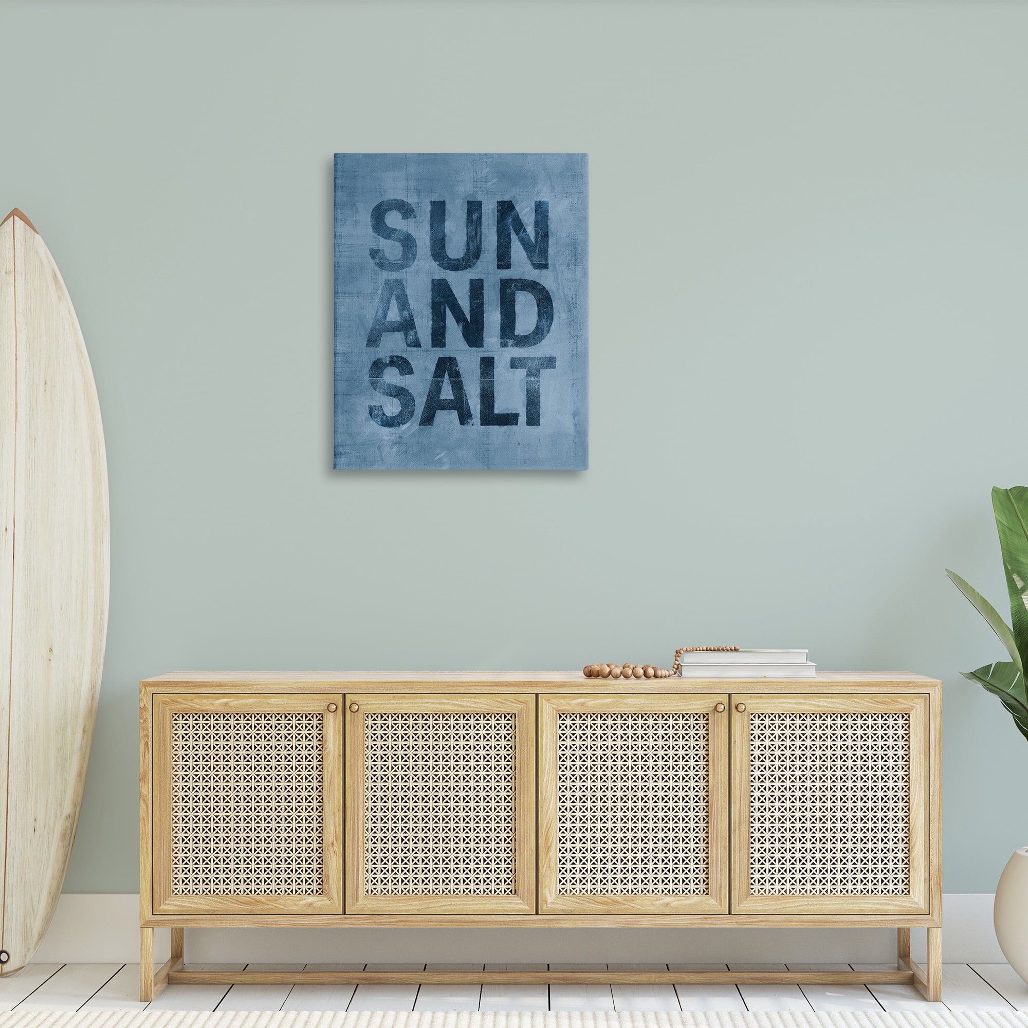 Stupell Industries Sun & Salt Phrase Nature Painting Gallery Wrapped Canvas Art Print Wall Art, 30 x 40