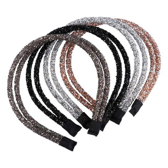 LOLIPPYY 4-Pack Rhinestone Hair Hoops Assorted Colors and Stylish Hair Accessories for Women and Girls