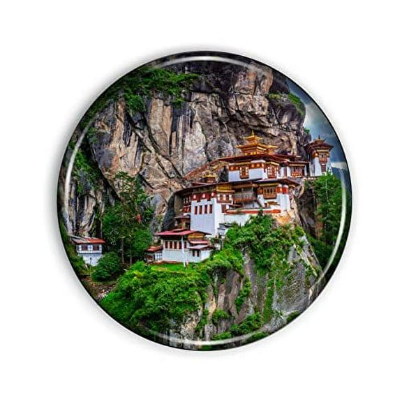 Bhutan Magnet Strong And Flexible Bhutan Refrigerator Magnet 1.1 Inch Epoxy Dome