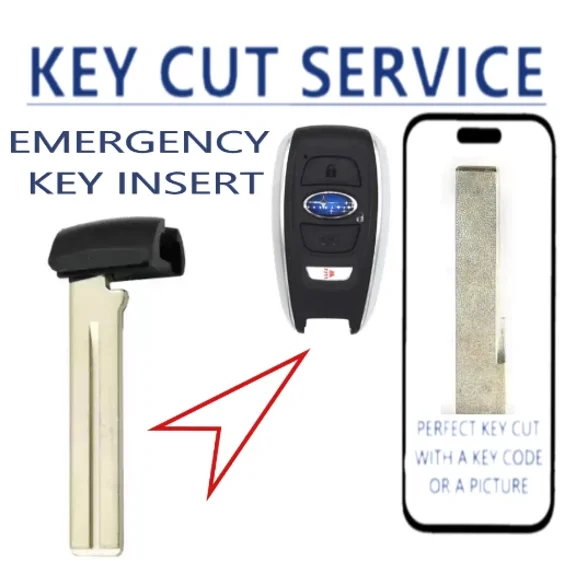 Key Cut Service with TOY51 Emergency Key Insert for 2014-2021 Subaru Smart Key Fob, Compatible with HYQ14AHK & HYQ14AHC
