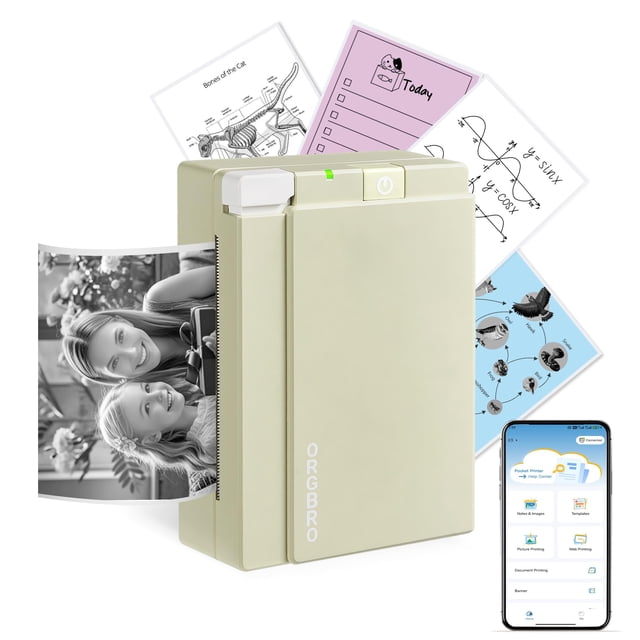 Impresora de pegatinas ORGBRO X3 Mini Bluetooth 300dpi Verde Oliva