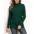 thumbnail image 4 of PrettyGuide Women's Tunic Sweater Cable Knit Mock Neck Pullover Long Sweater Tops, 4 of 5