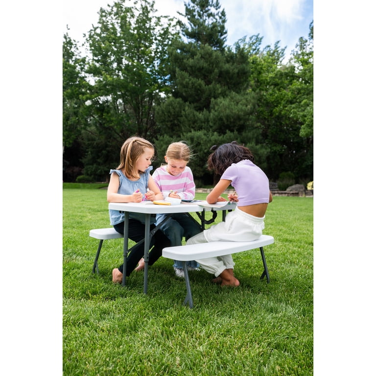 Stansport Compact Kids Picnic Table, White Foldable photo 4